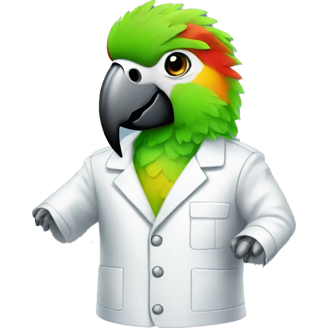 Parrot wearing a Clean room suit emoji
