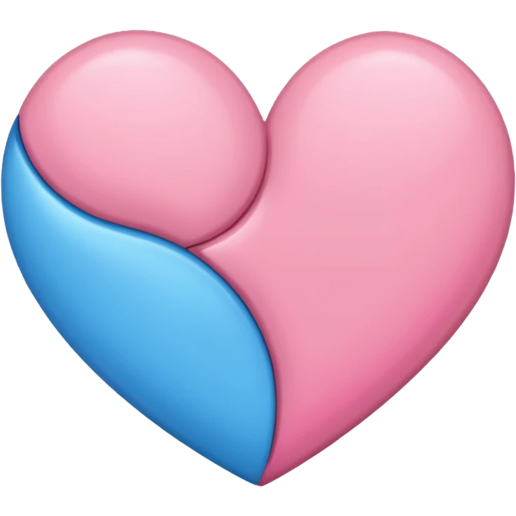 Pink or blue heart mixe one heart half pink half blue doi connect ho heart emoji