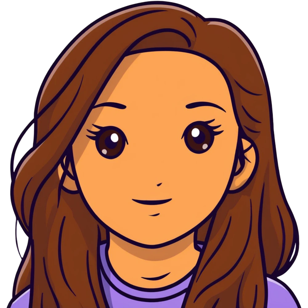 fair medium tan skin girl with hazel eyes and brown long hair emoji