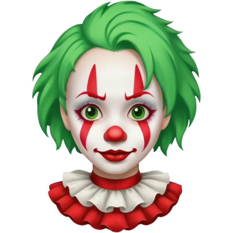 girl clown with green hair emoji