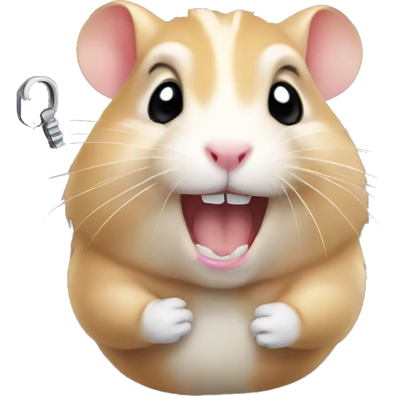 hamster with a key in teeth emoji