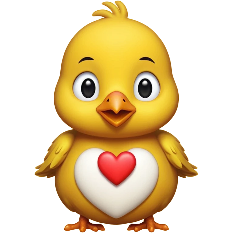 Un poussin mignon avec un coeur emoji