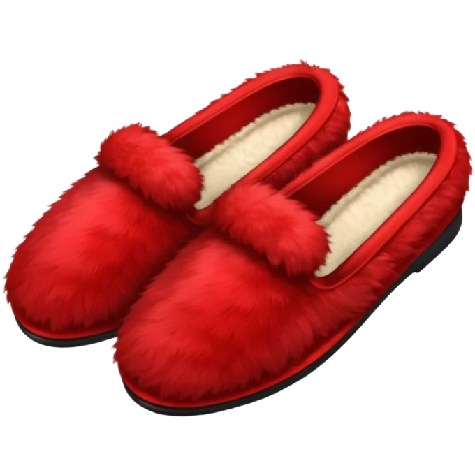 red slippers with red fur emoji