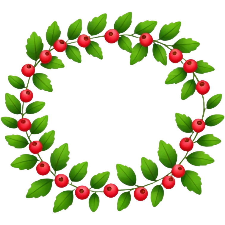 Holiday garland laying in a flat horizontal line emoji