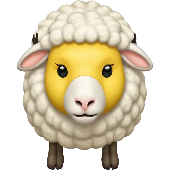 a sheep with yellow mask emoji
