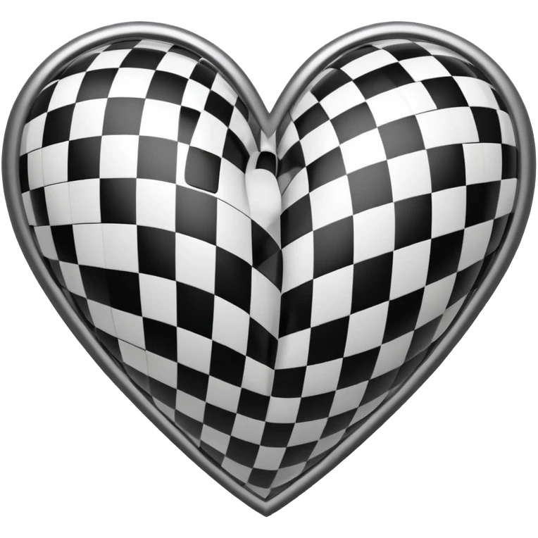 black and white checkered heart emoji