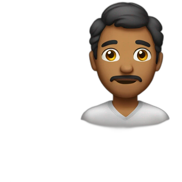 A brown man very drunk emoji