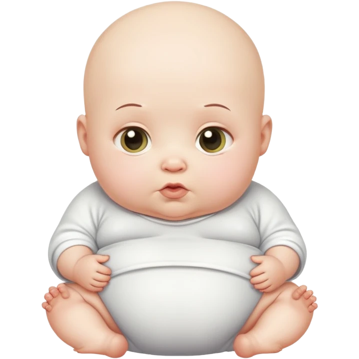 Fat white bald baby cute emoji
