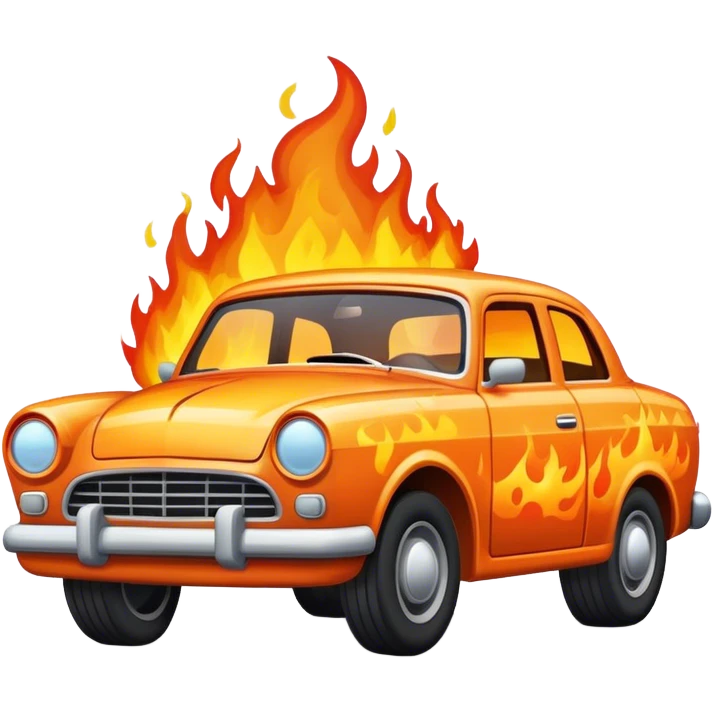 Voiture qui prend feu emoji