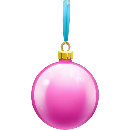 pink baubles on a Christmas tree with a sprinkle of snow on emoji