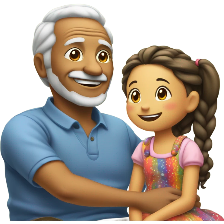 grandpa with little girl he’s not related to  emoji