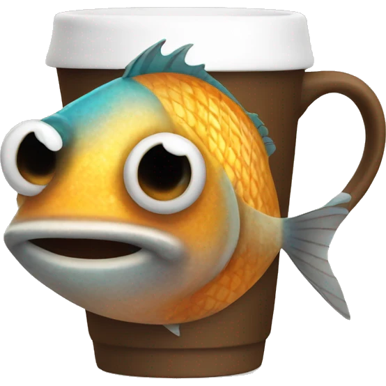 Fish with coffee emoji
