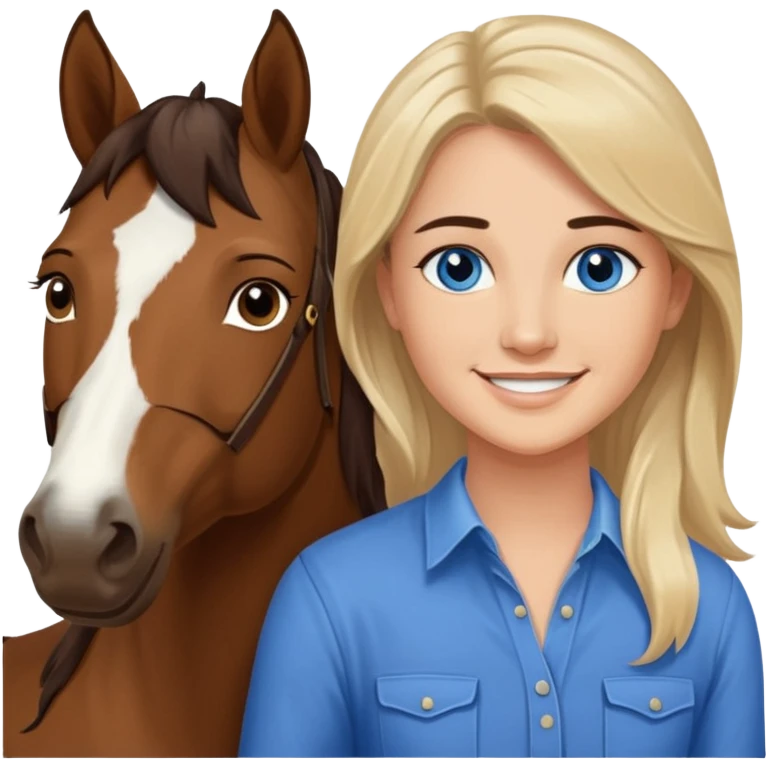 Remove rabbit ears from smiling blue eyed trevor donovan with brown eyed  danica mckellan and one horse emoji