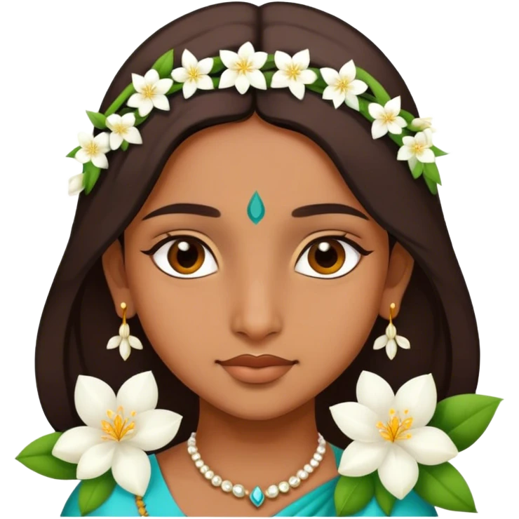 Indian girl wearing Jasmine flower  emoji