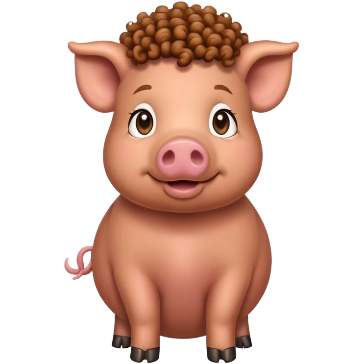 Pig with curly hair emoji