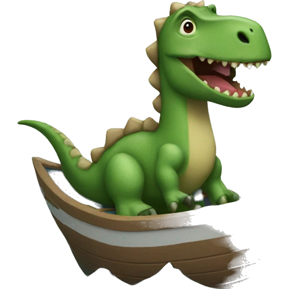 a dinosaur in a boat emoji