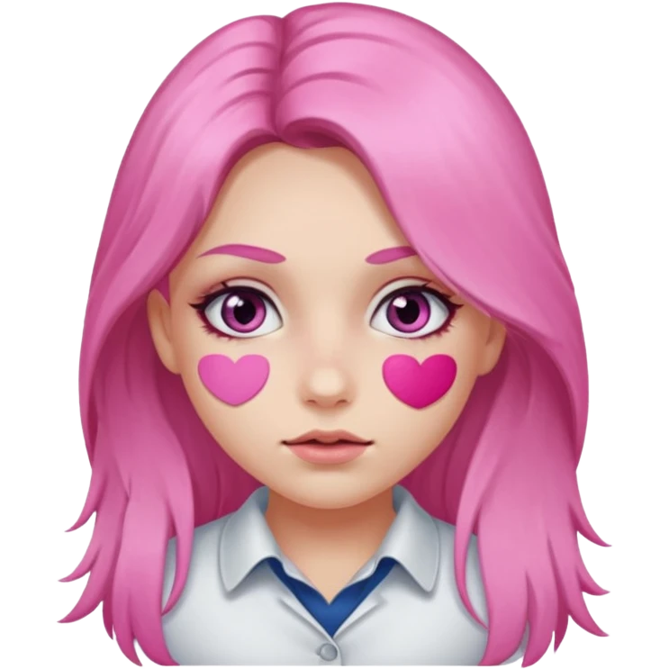Girl with pink under eye patches emoji