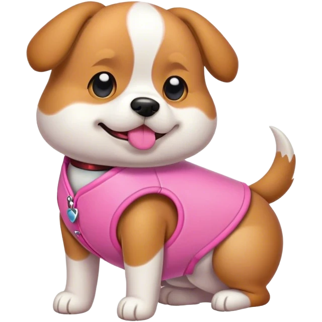 Perro con chaleco rosa emoji
