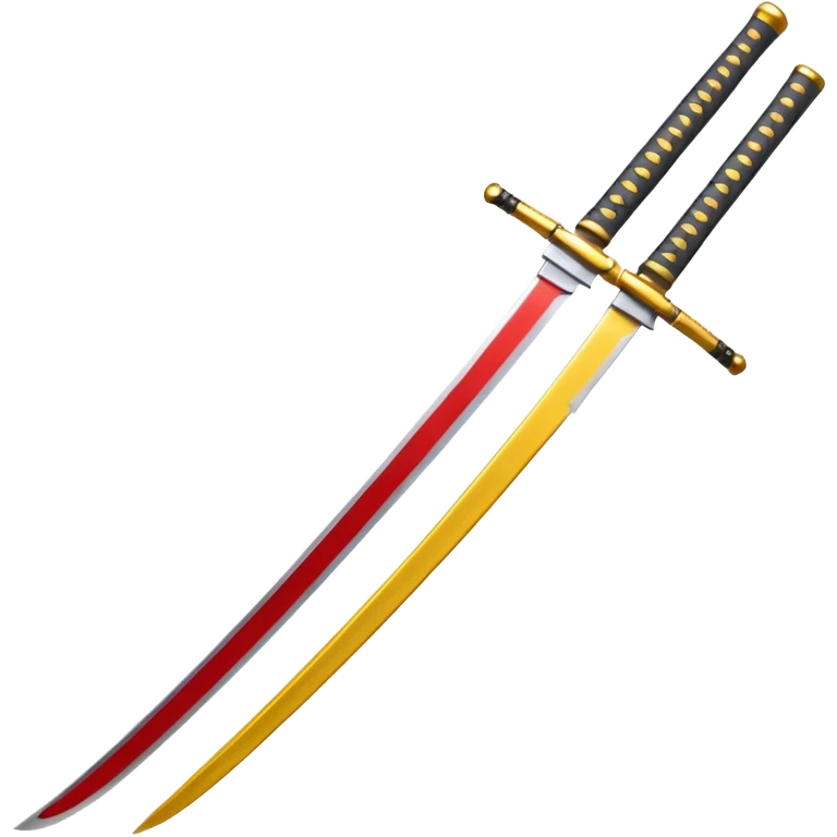 grey shiny blade with red and yellow handle katana emoji