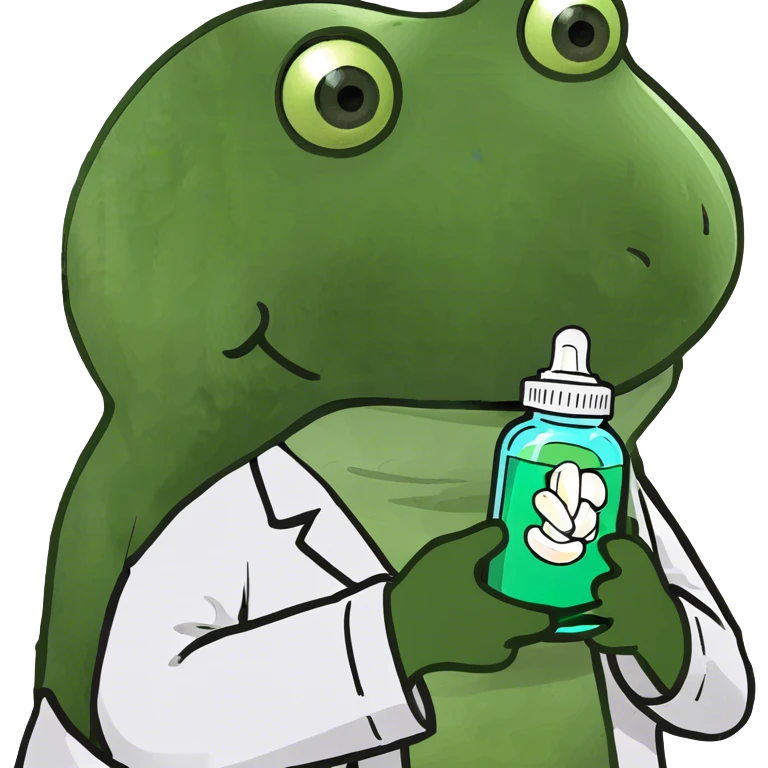 doctor holding a bottle of green and white pills emoji