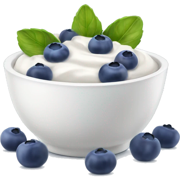 Yogurt bowl with blueberries  emoji