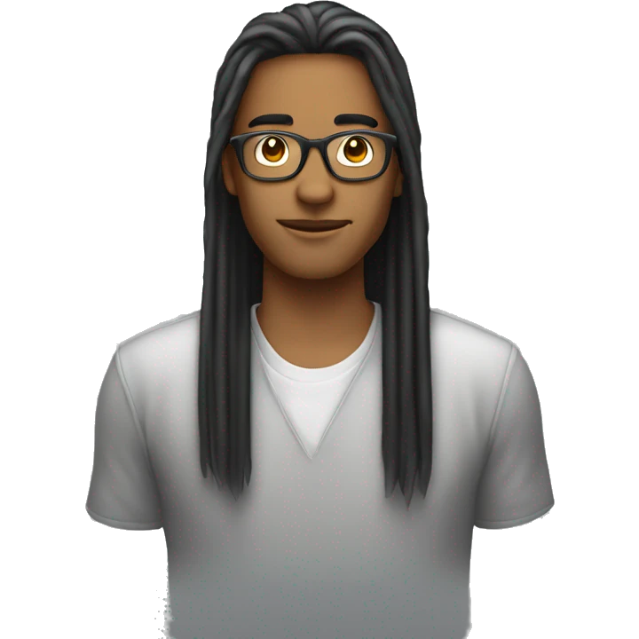 joven de 20 años programador con lentes straight hair emoji