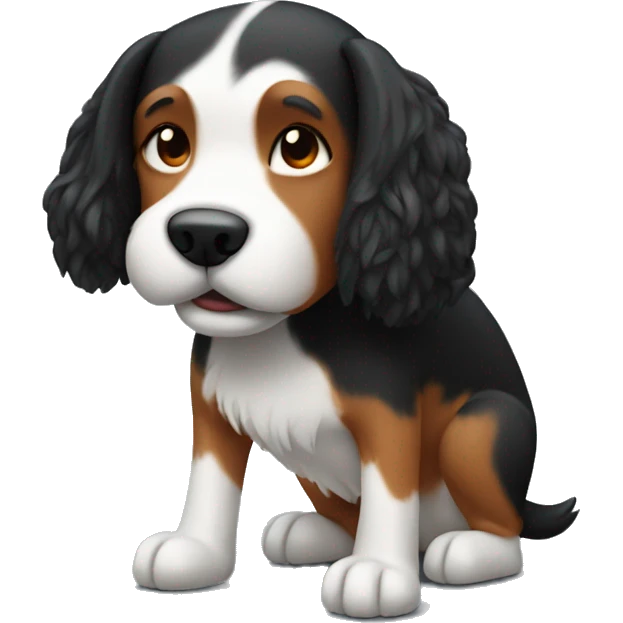 Dog with red hair on his head and legs and black hair on his torso emoji