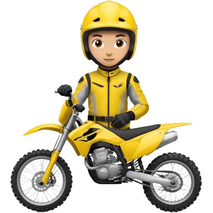 dirtbike rider in yellow gear signing autographs emoji