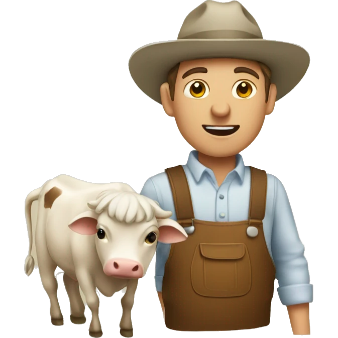 Agriculteur avec sa vache emoji