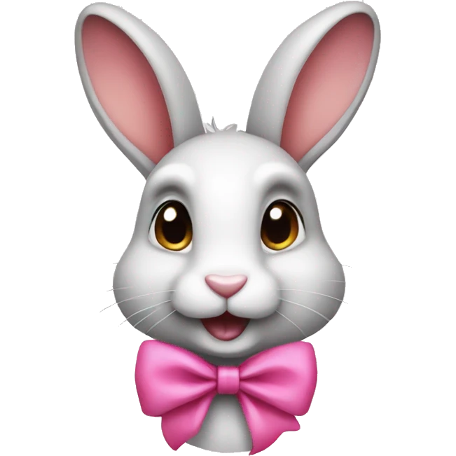 rabbit with pink bow emoji