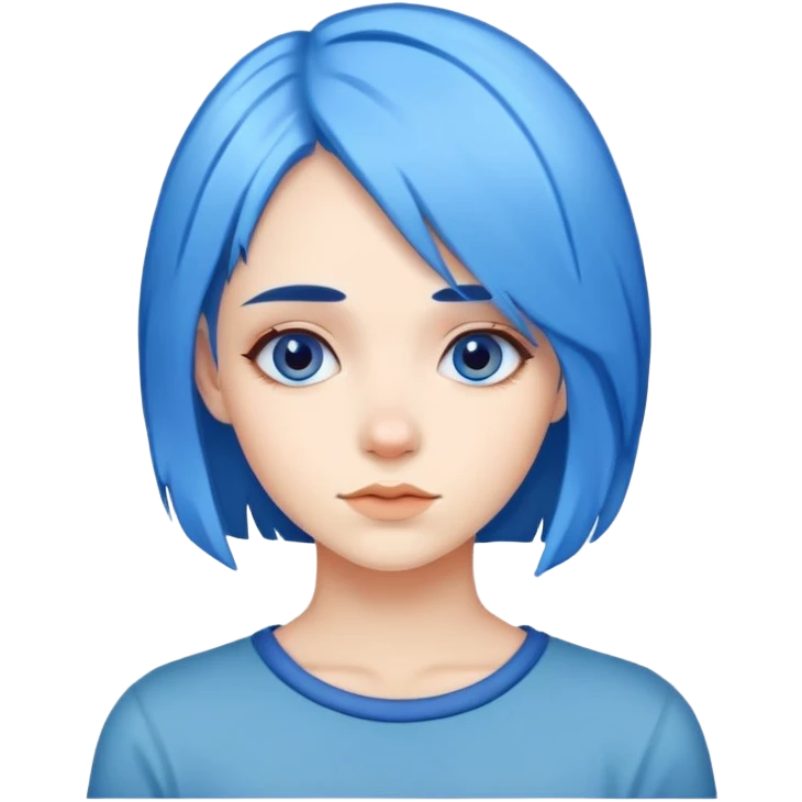 girl with blue hair emoji