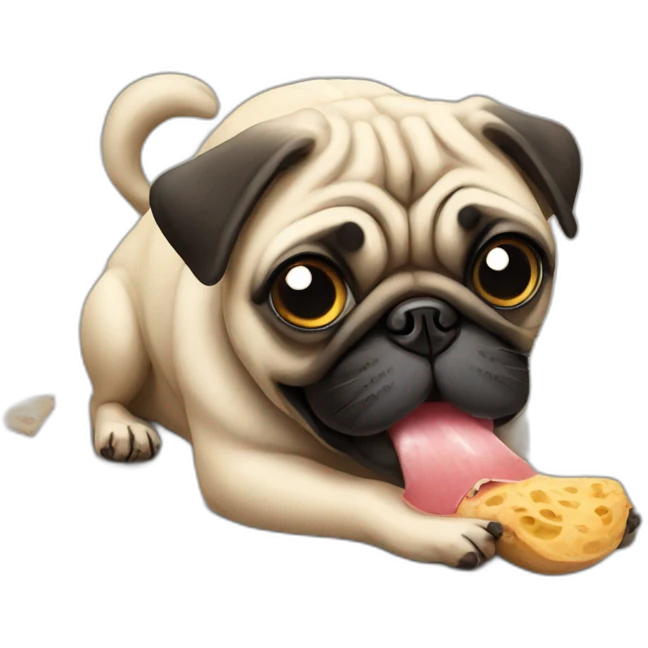pug eating mouse emoji