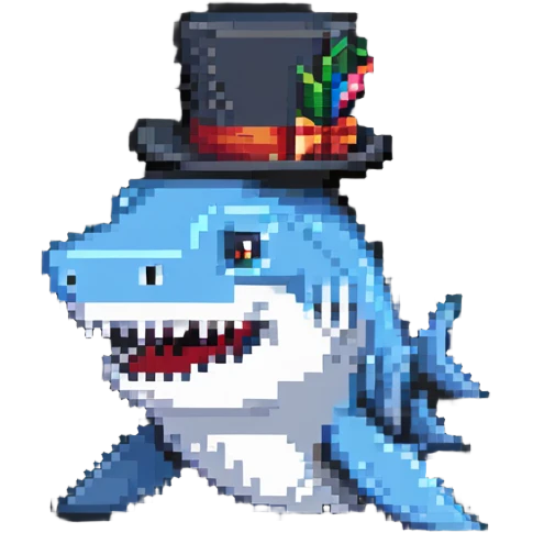 shark with a tophat emoji