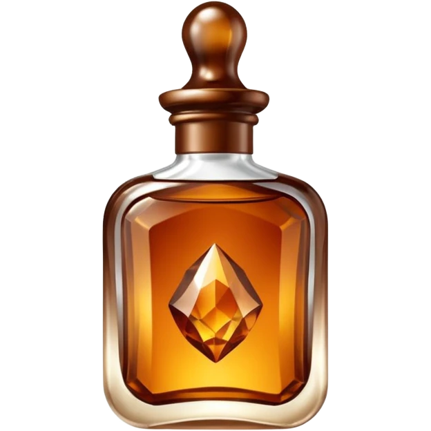 Organic cosmetic in a brown cristal bottle emoji
