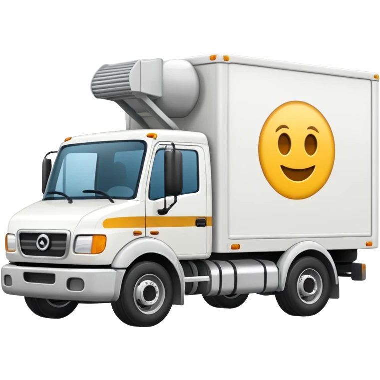 Camion de entregas blanco con mareon emoji