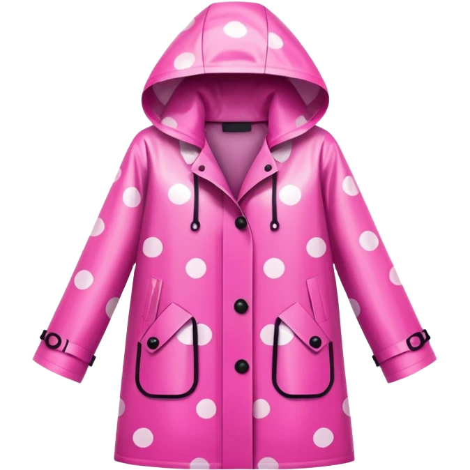 pink polka dot raincoat emoji