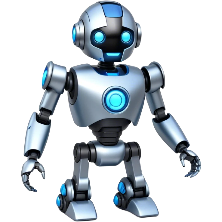 A futuristic robot with a sleek metallic body and glowing features emoji