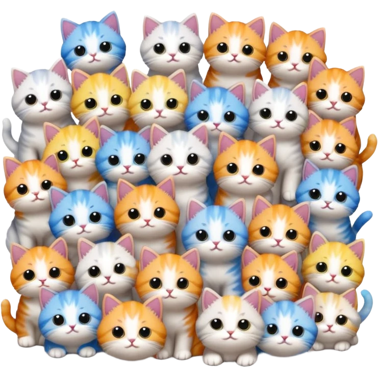 lots of super tiny kittens randomly placed on no background emoji