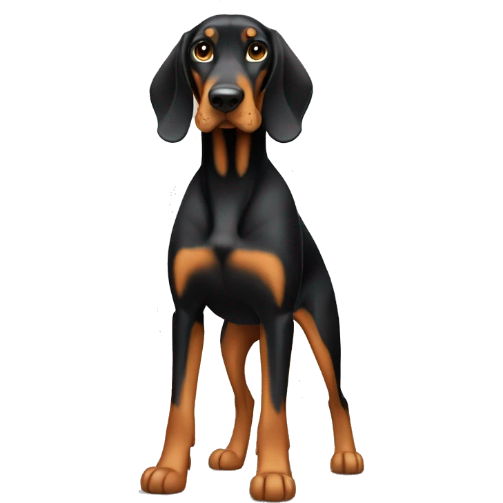 Black And Tan Coonhound Dog Breed Full Body emoji