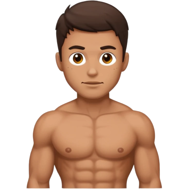 Jacked brunette male shirtless emoji