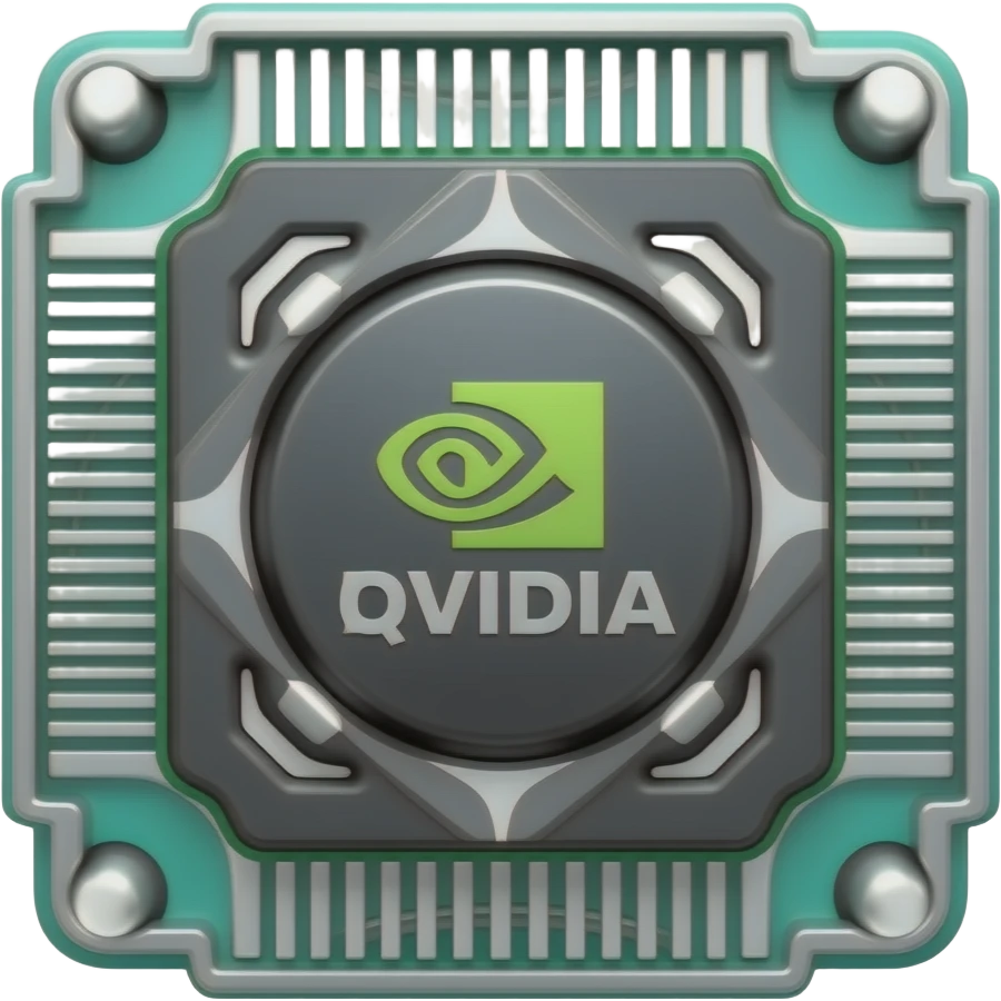 Nvidia GPU A100 3D rectangular corner view emoji