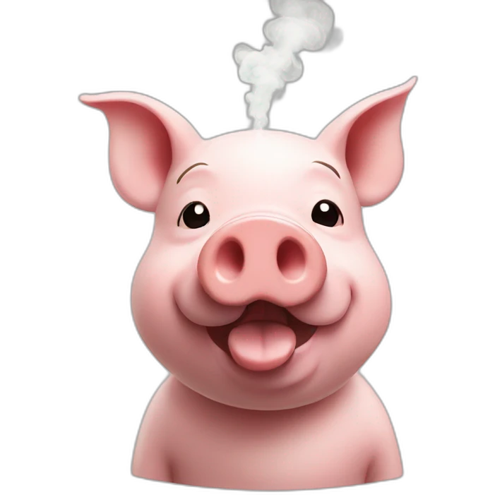 Pig smokes cbd emoji