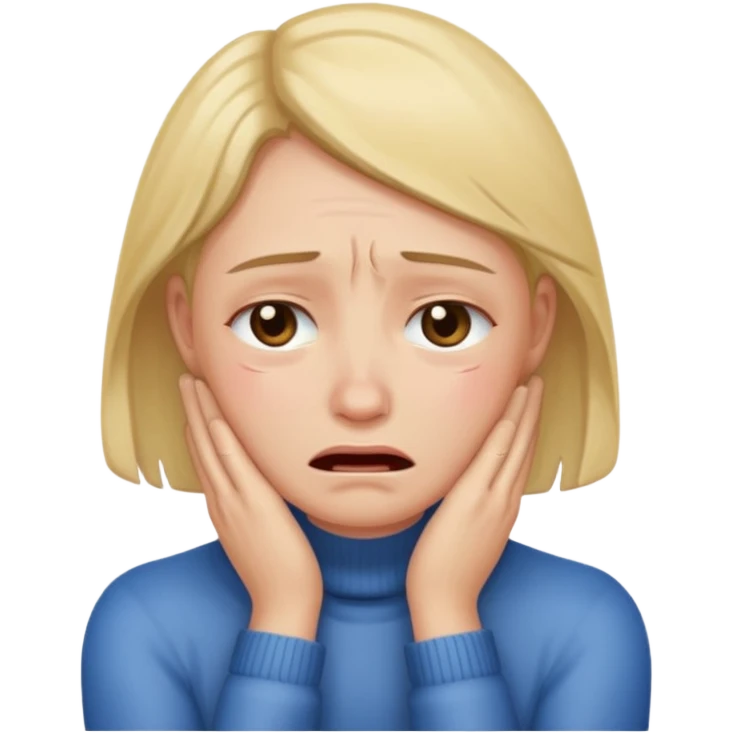 Crying face with hands on neck emoji