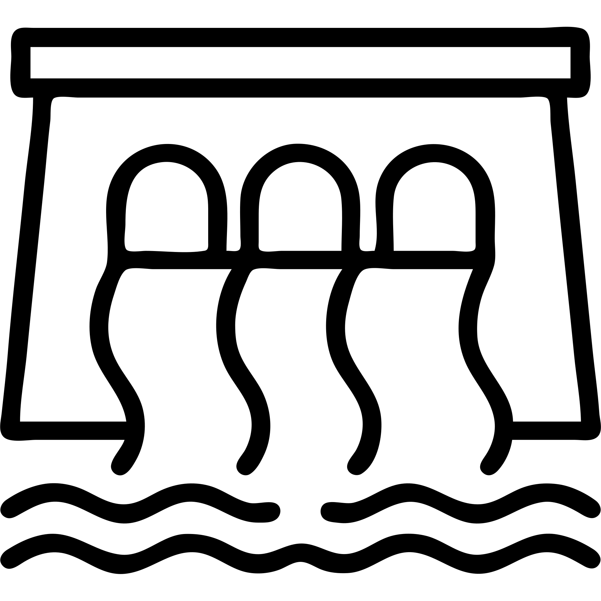 outlined dam with water flowing icon emoji