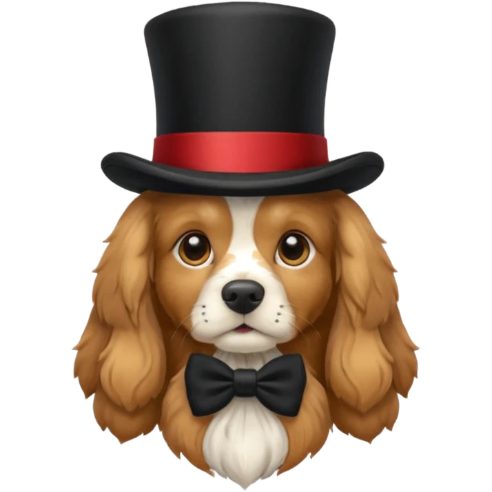 Cocker Spaniel with top hat remove background  emoji