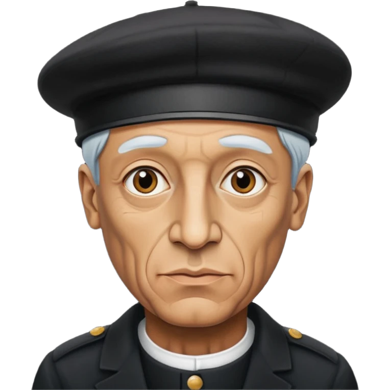 Pablo Picasso wear black berret hat emoji