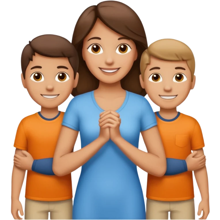 Light brunette fit mom with 3 sons emoji