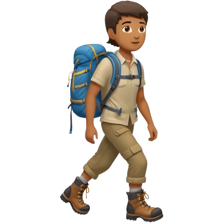 Hiker with backpack facing right emoji