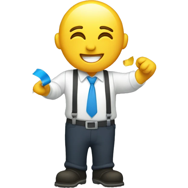 worker celebrating, confetti emoji
