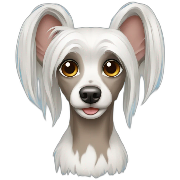 Chinese crested powder emoji